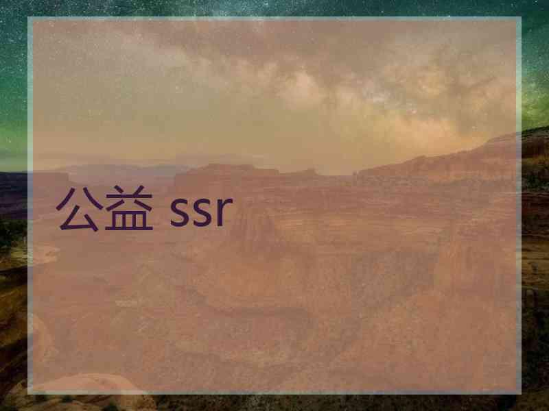 公益 ssr