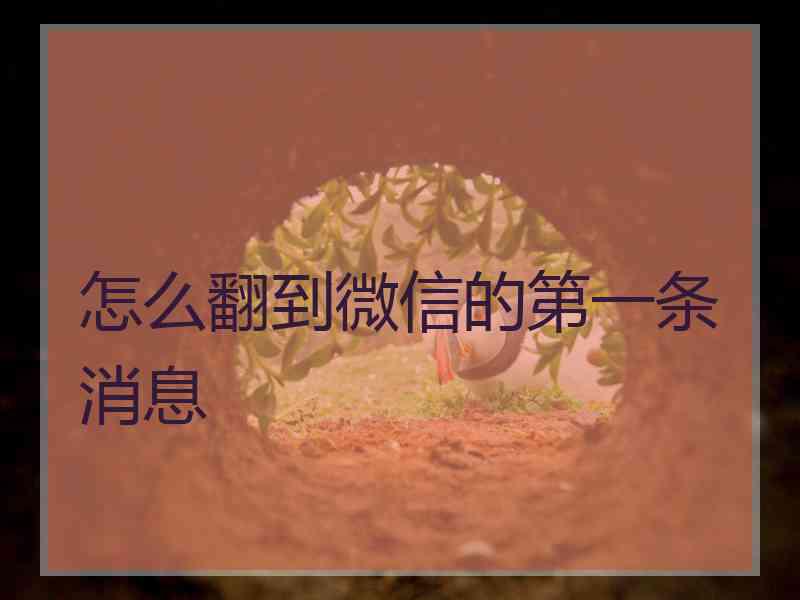 怎么翻到微信的第一条消息