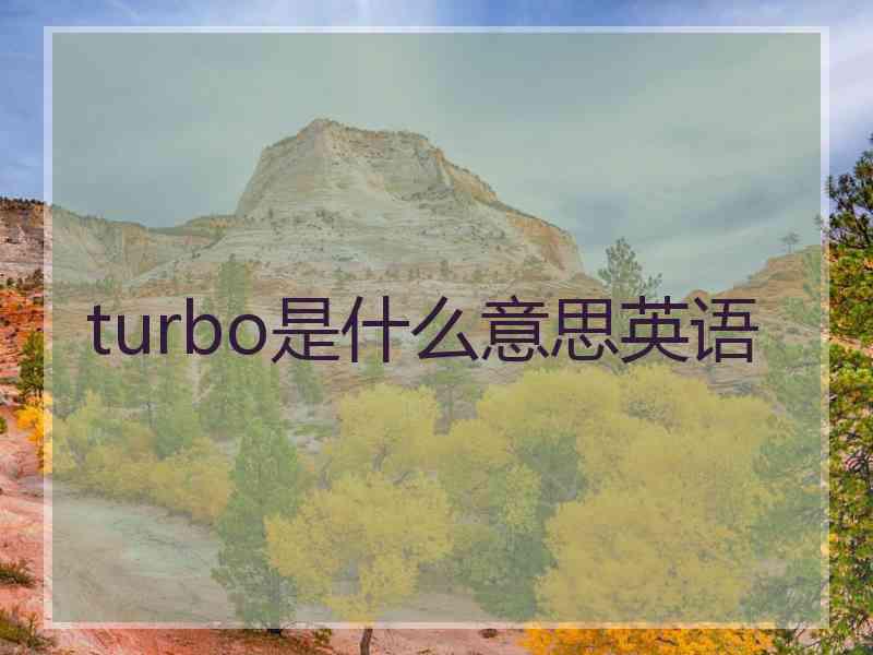 turbo是什么意思英语