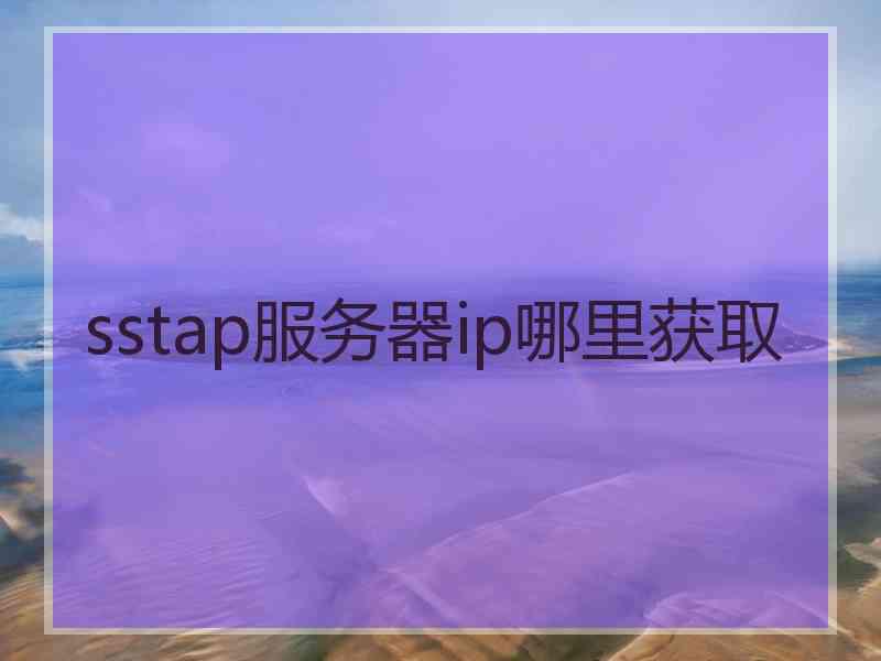 sstap服务器ip哪里获取