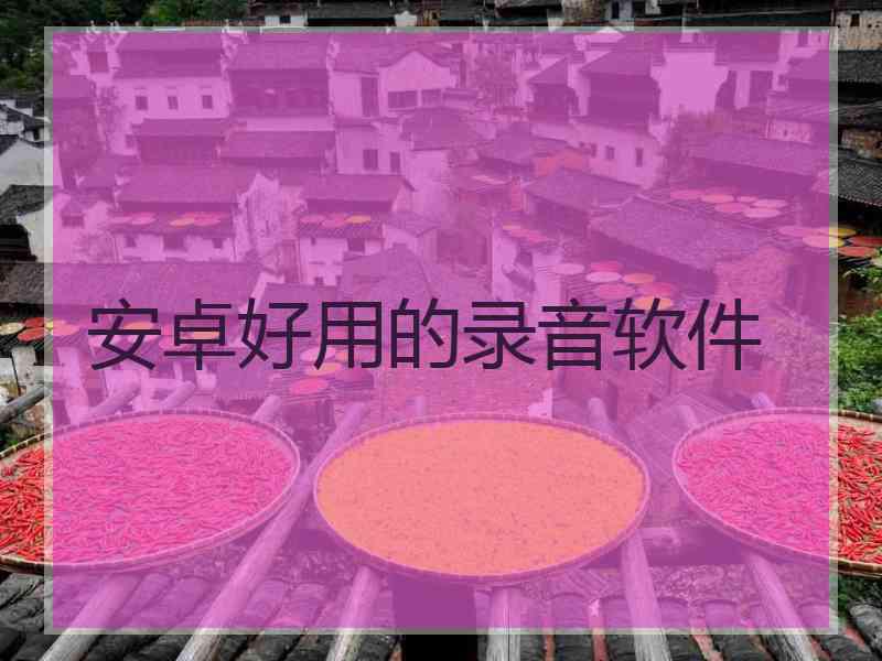 安卓好用的录音软件