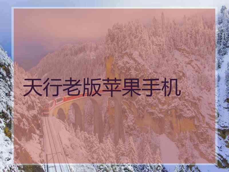 天行老版苹果手机