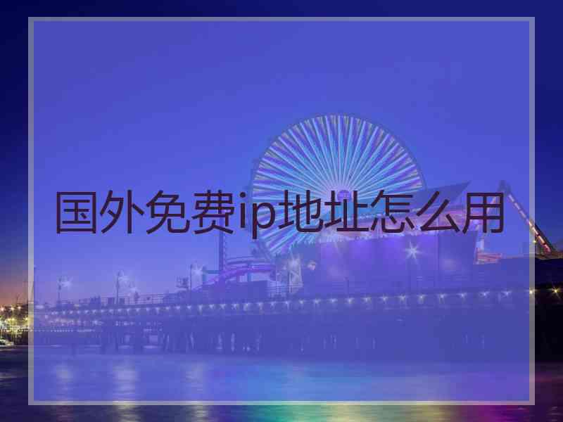 国外免费ip地址怎么用