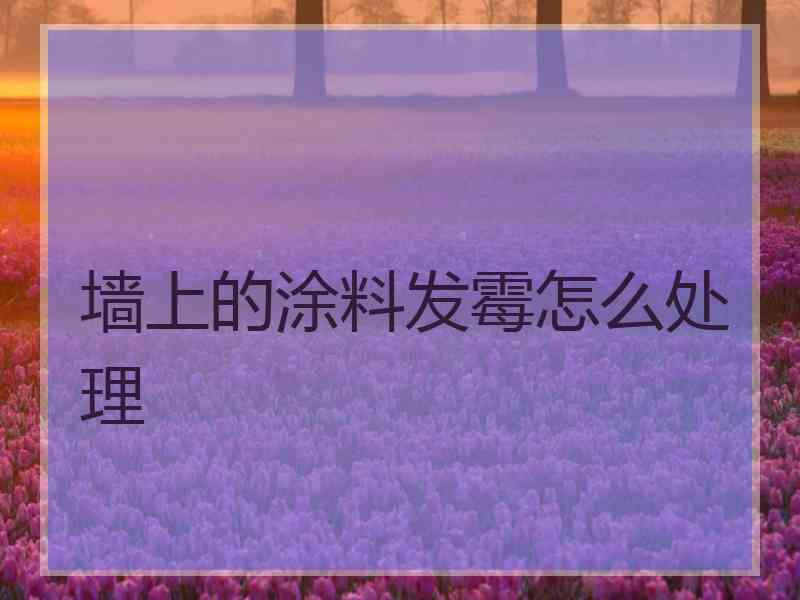 墙上的涂料发霉怎么处理