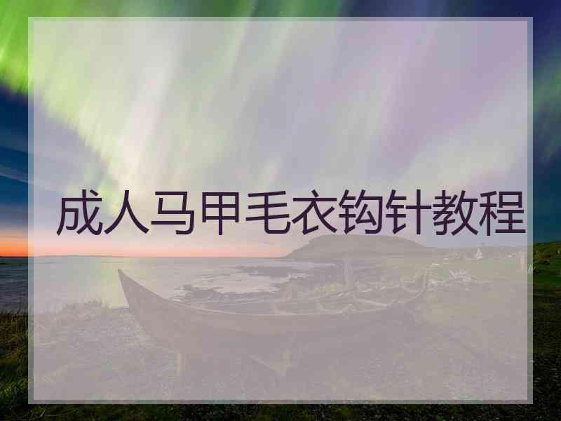 成人马甲毛衣钩针教程