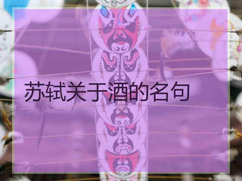 苏轼关于酒的名句