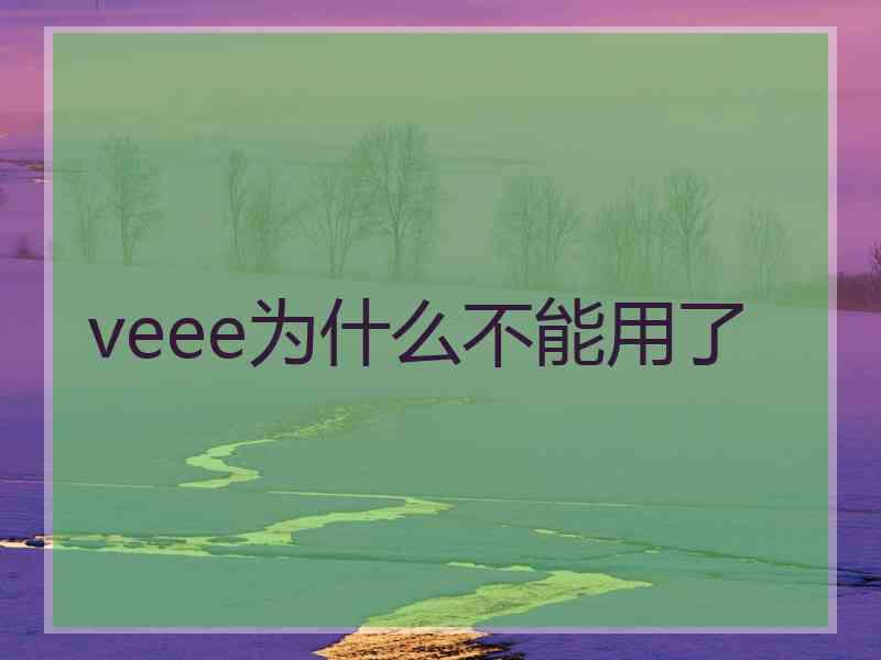 veee为什么不能用了