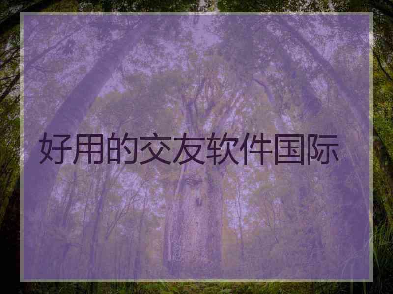 好用的交友软件国际