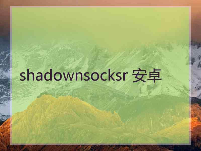 shadownsocksr 安卓