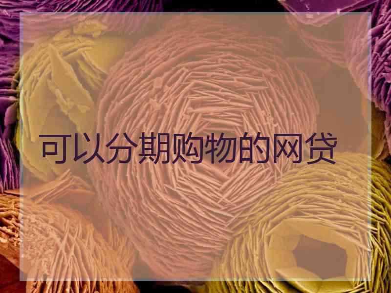 可以分期购物的网贷