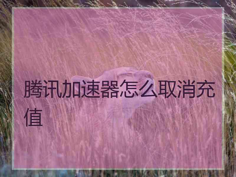 腾讯加速器怎么取消充值
