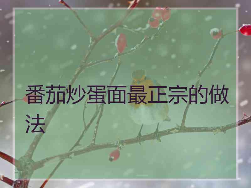 番茄炒蛋面最正宗的做法