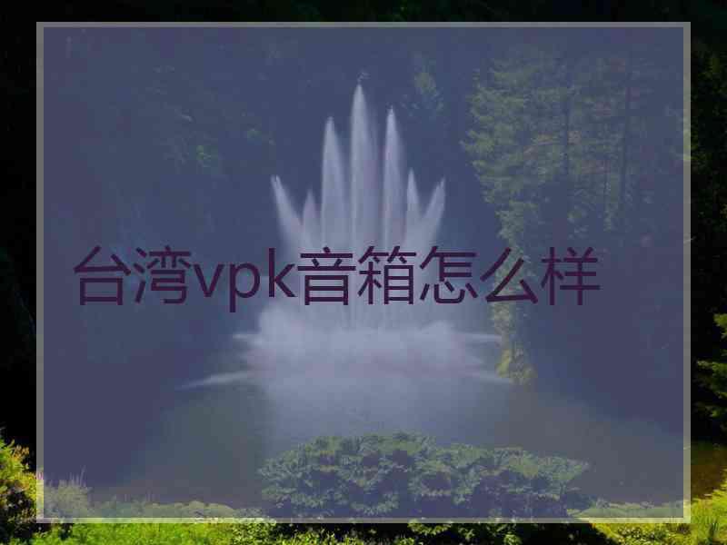 台湾vpk音箱怎么样