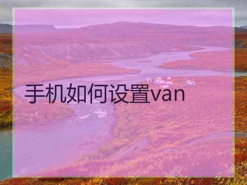 手机如何设置van