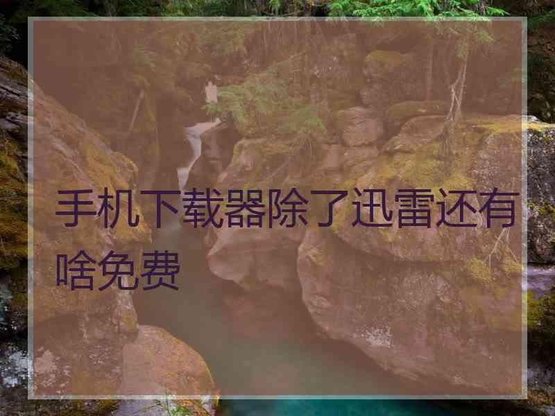 手机下载器除了迅雷还有啥免费