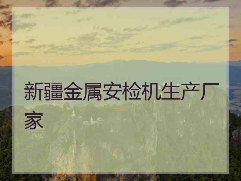 新疆金属安检机生产厂家