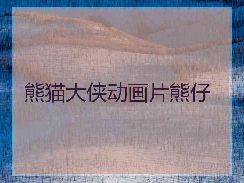 熊猫大侠动画片熊仔